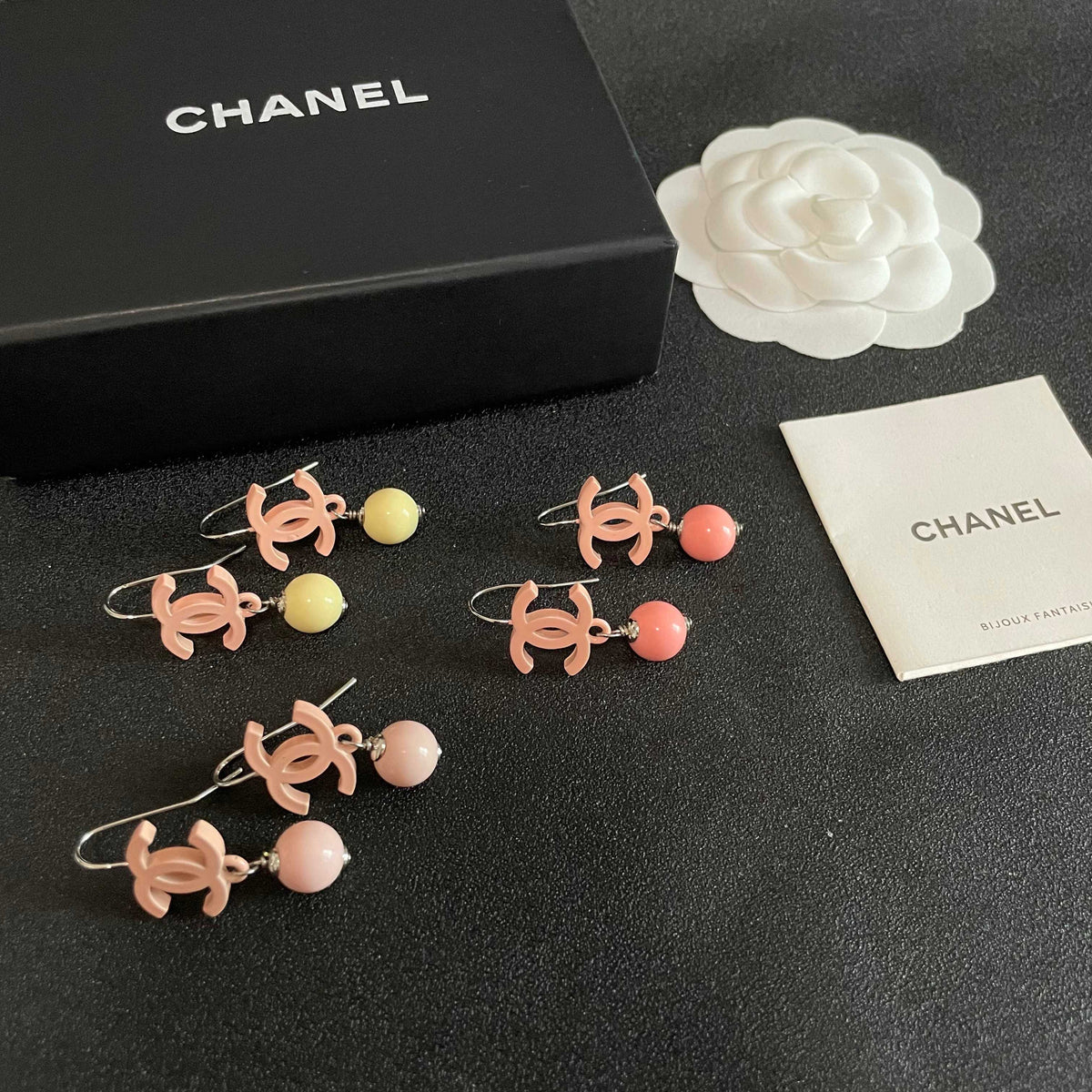 Double-C Emblem Statement Earrings in Polished Metal-Tone – Design 028 side detail