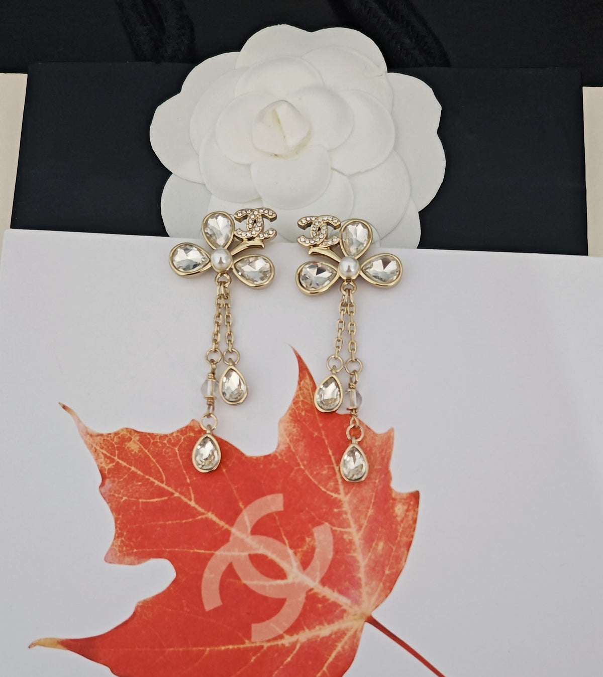 Signature Emblem Crystal-Accent Statement Earrings – Design 009 styled product view