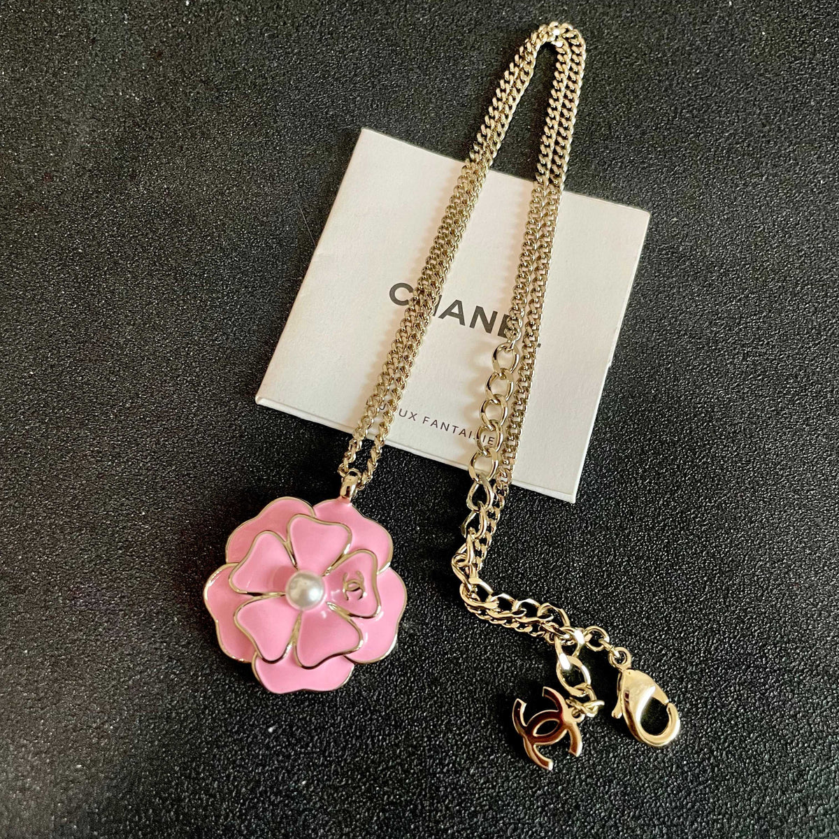 Camellia Pendant Necklace in Polished Metal-Tone – Camellia Detail – Design 003 detail view