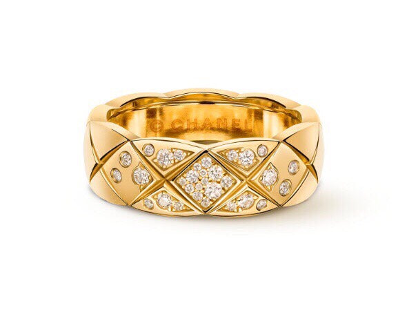 Signature Emblem Statement Ring in Polished Metal-Tone – White Detail detail view