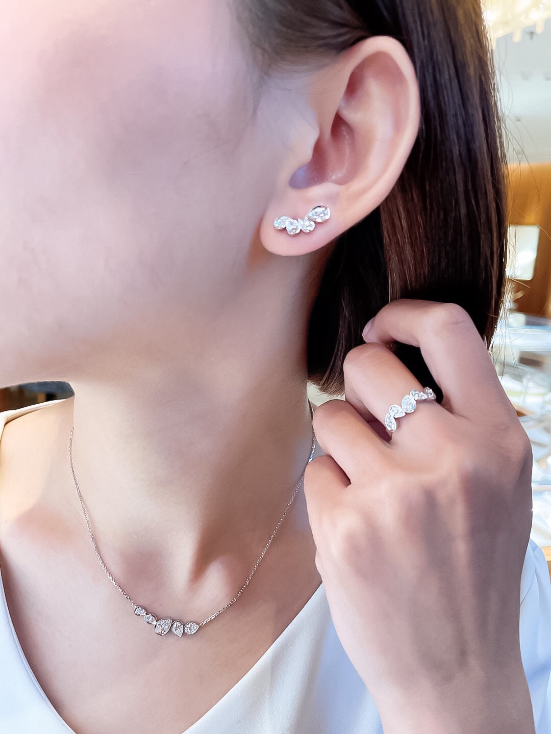 Signature Emblem Crystal-Accent Statement Earrings – Design 010 front product view