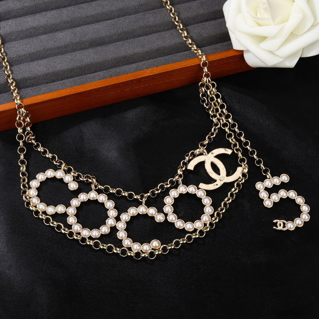 Signature Emblem Jewelry Accessory in Polished Metal-Tone – Design 050 front product view