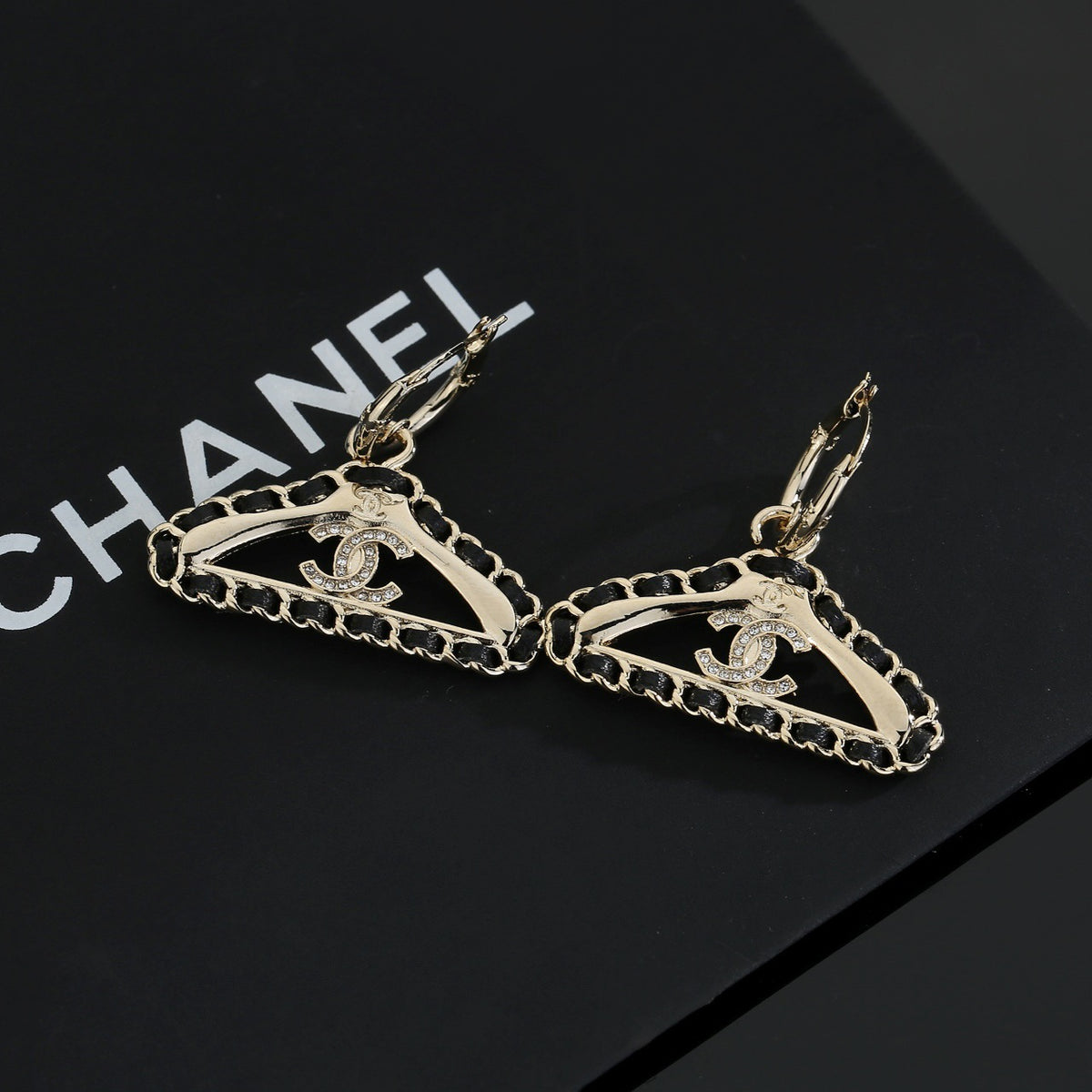 Signature Emblem Stud Earrings in Gold-Tone – Design 020 styled product view