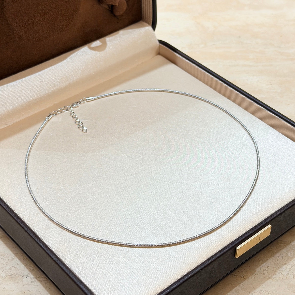 Signature Emblem Pendant Necklace in Gold-Tone – Design 050 detail view