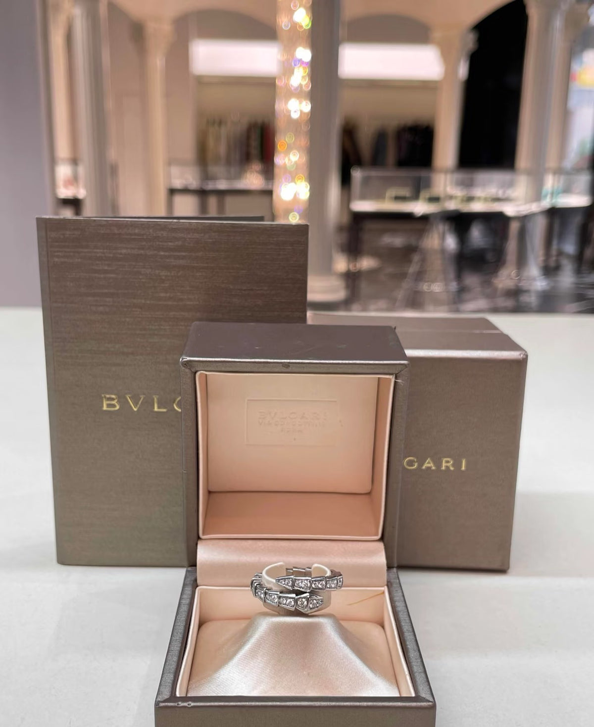 Serpentine Statement Ring in Rose-Gold-Tone – Rose Gold Detail – Design 002 main product view