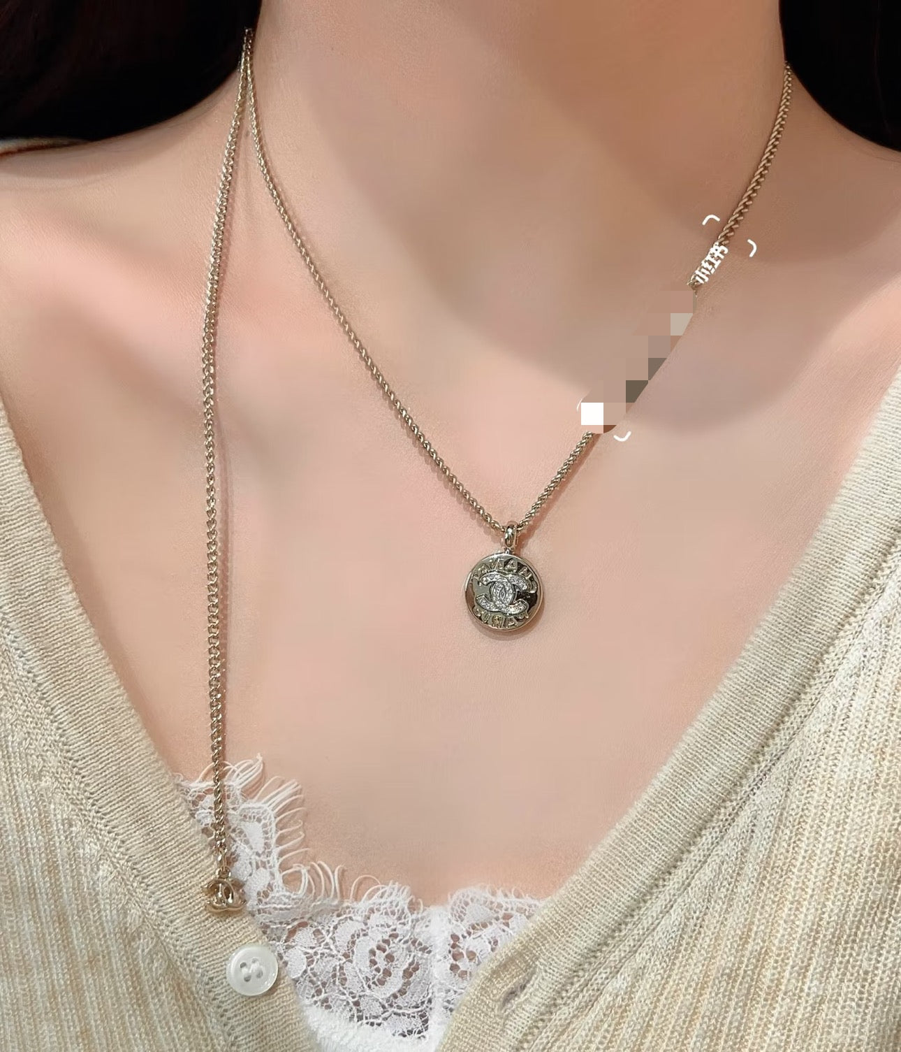 Signature Emblem Pendant Necklace in Gold-Tone – Design 040 main product view