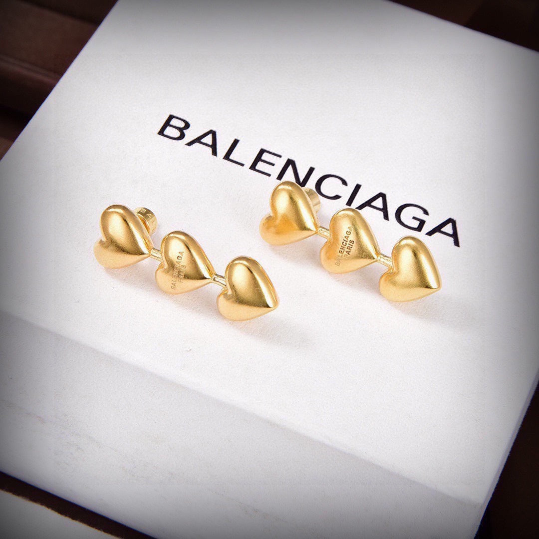 Ring Motif Stud Earrings in Gold-Tone close-up detail
