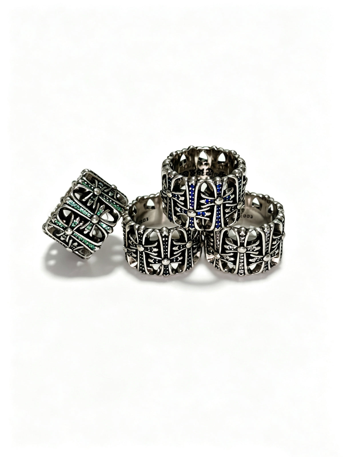 Signature Emblem Statement Ring in Polished Metal-Tone – Design 004 side detail