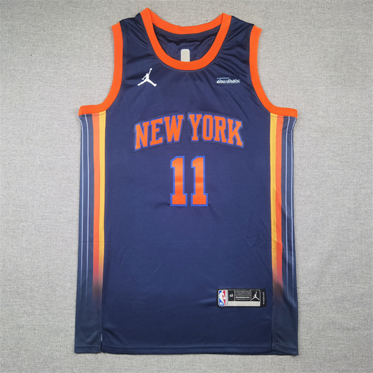 Men's New York Knicks Jalen Brunson #11 Navy Blue 2024/25 Jordan Brand Statement Edition Swingman Jersey