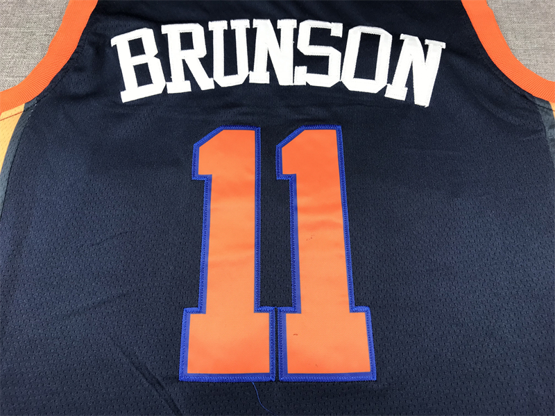 Men's New York Knicks Jalen Brunson #11 Navy Blue 2024/25 Jordan Brand Statement Edition Swingman Jersey