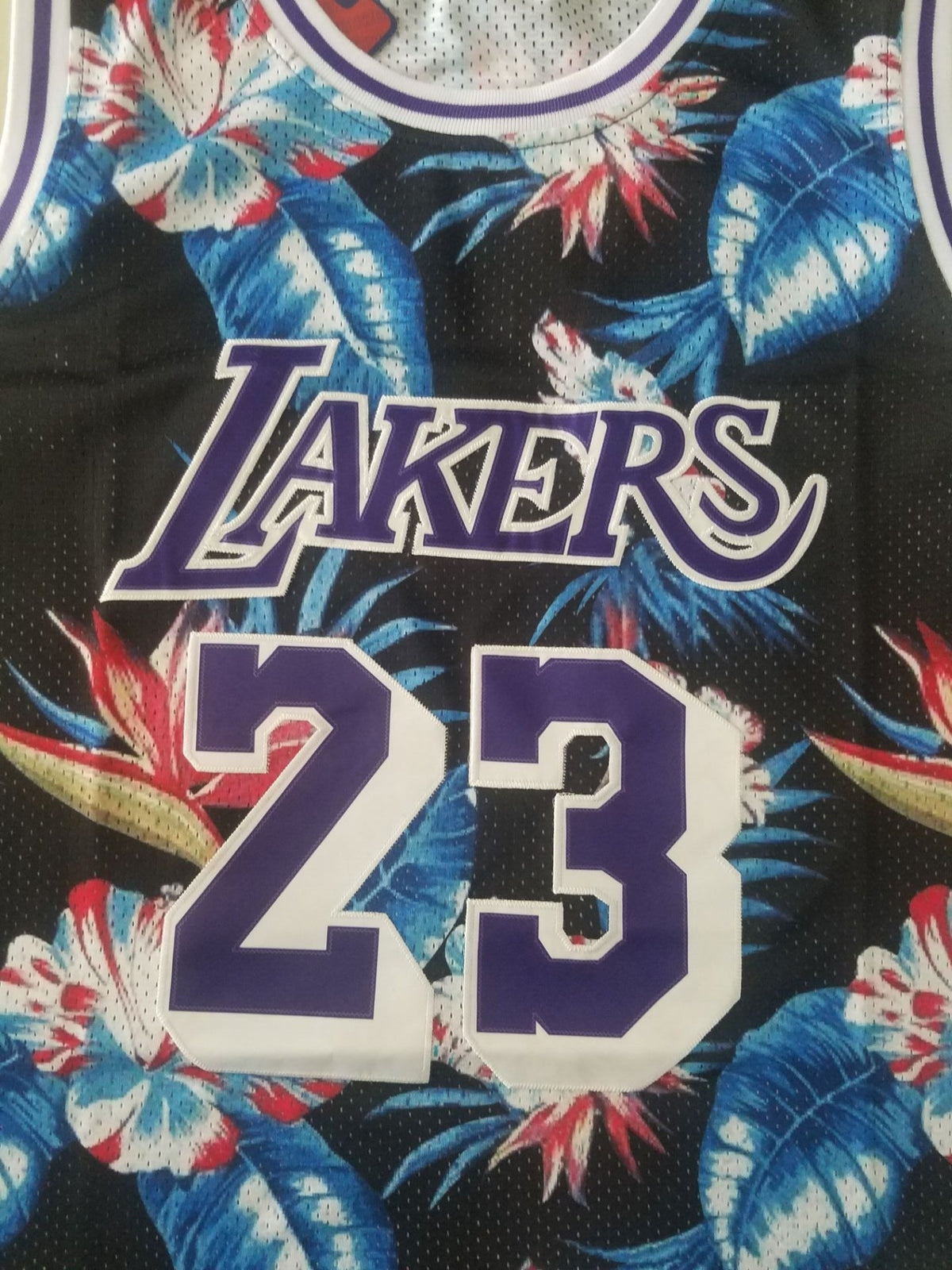 LeBron James #23 Los Angeles Lakers Black Floral Mitchell & Ness Hardwood Classics Swingman Jersey
