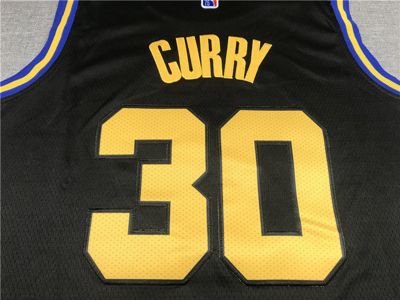 Stephen Curry #30 Golden State Warriors  Black 2022-23 City Edition Lightning Bolt Bay Bridge Swingman Jersey