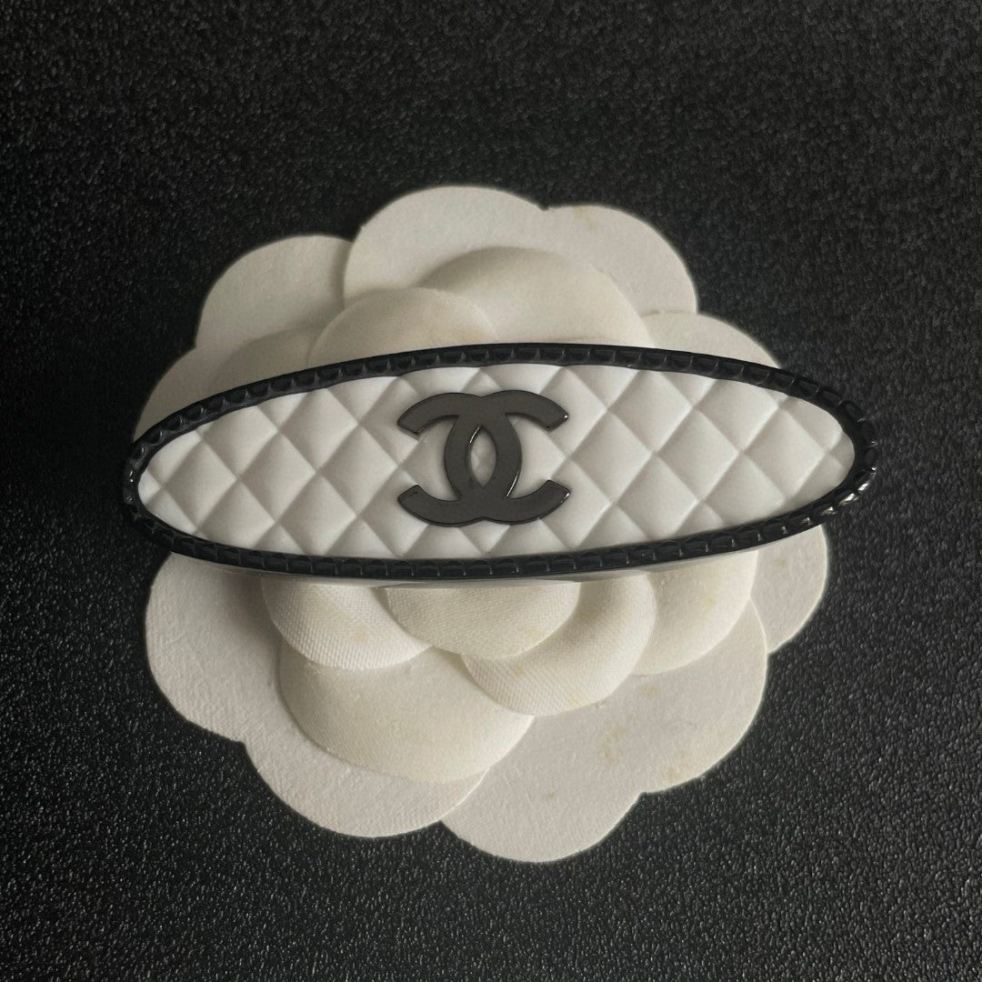 Double-C Emblem Hair Clip – Design 016 front product view