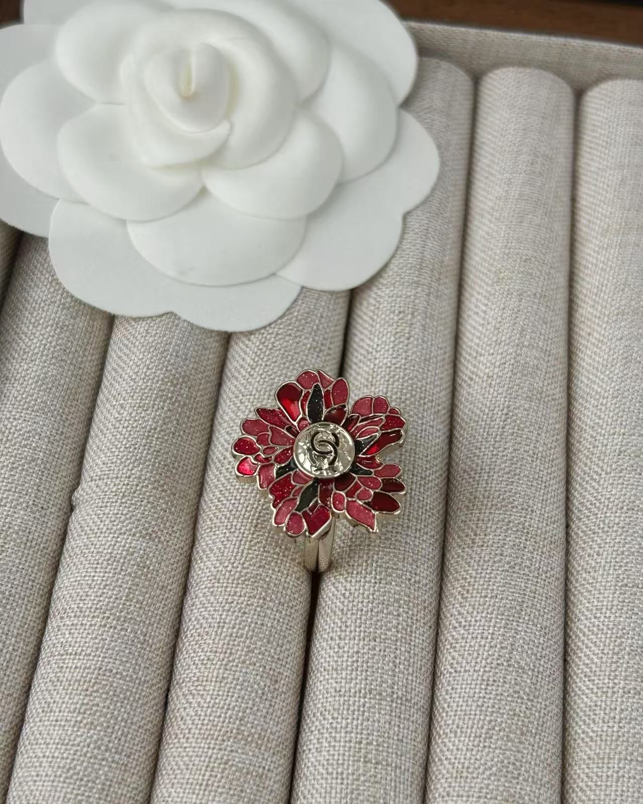 Floral Statement Ring in Polished Metal-Tone main product view