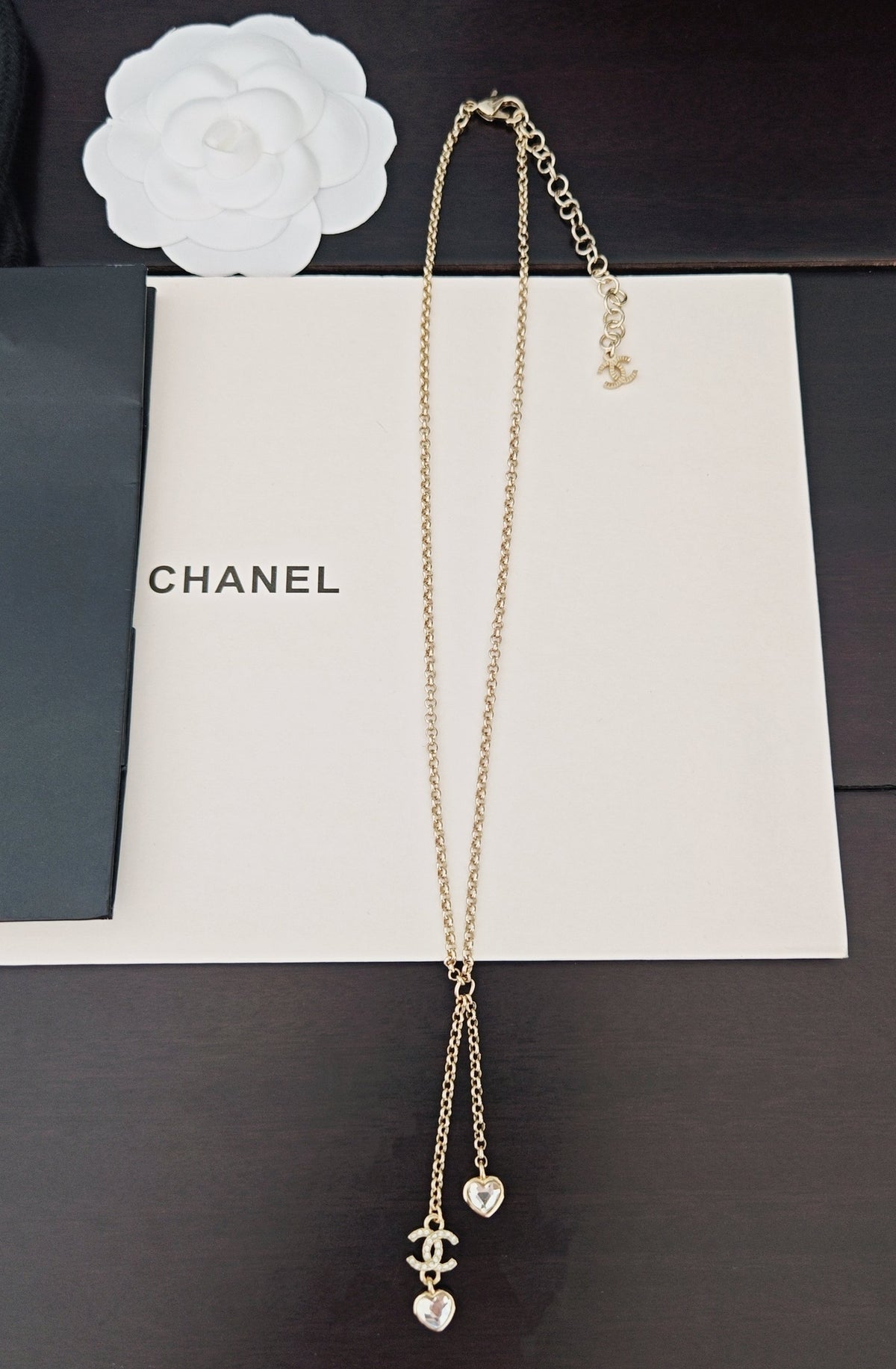 Heart Crystal-Accent Pendant Necklace side detail