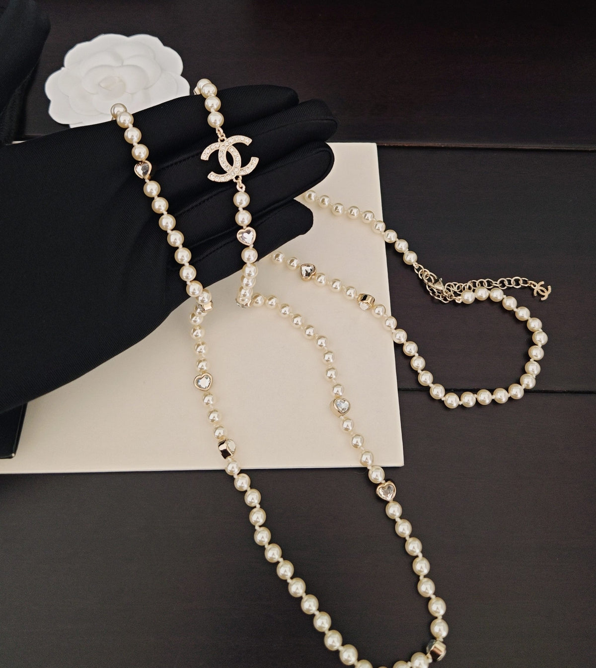 Heart Pearl-Detail Pendant Necklace – Pearl Detail front product view