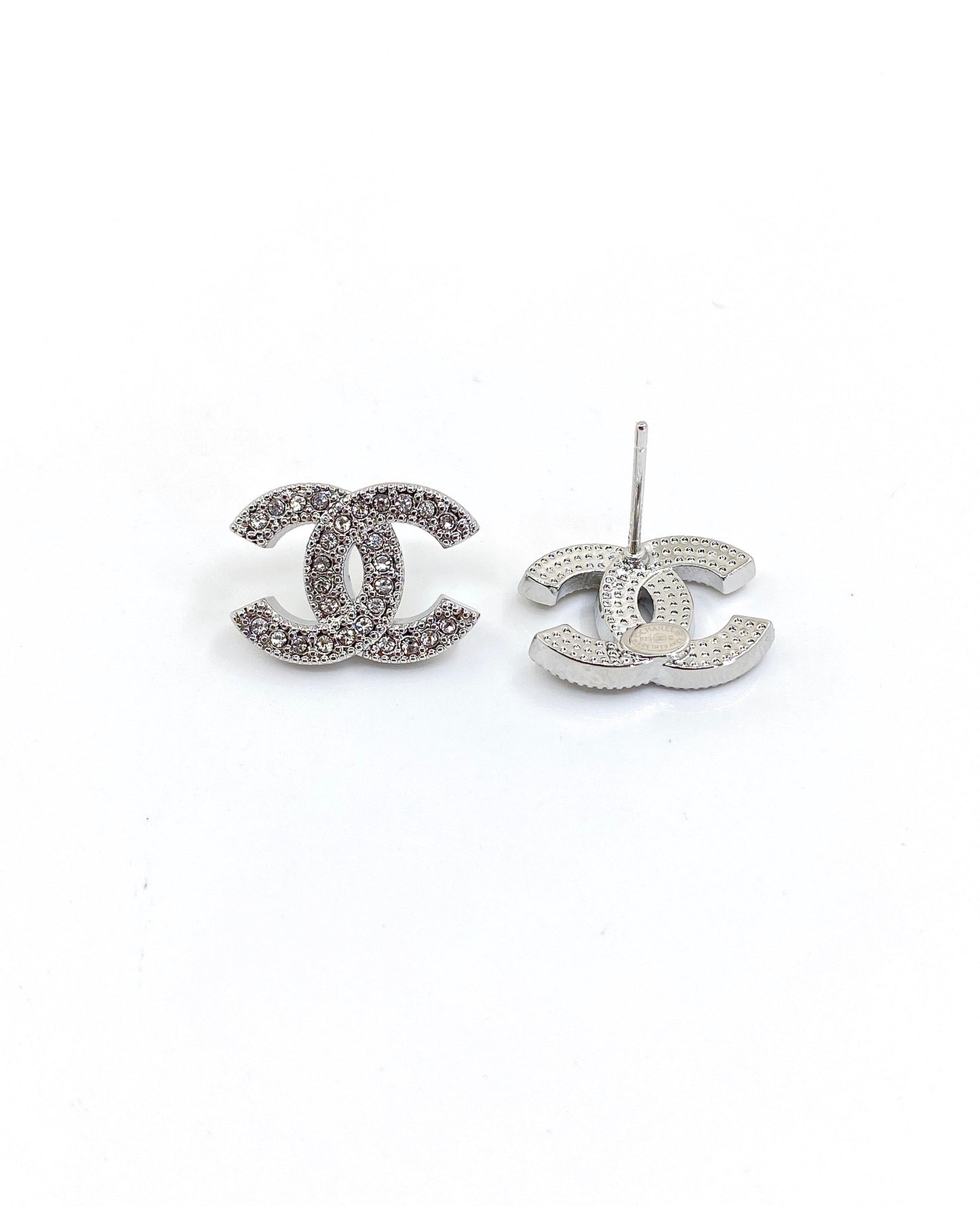 Signature Emblem Stud Earrings in Gold-Tone – Design 032 close-up detail
