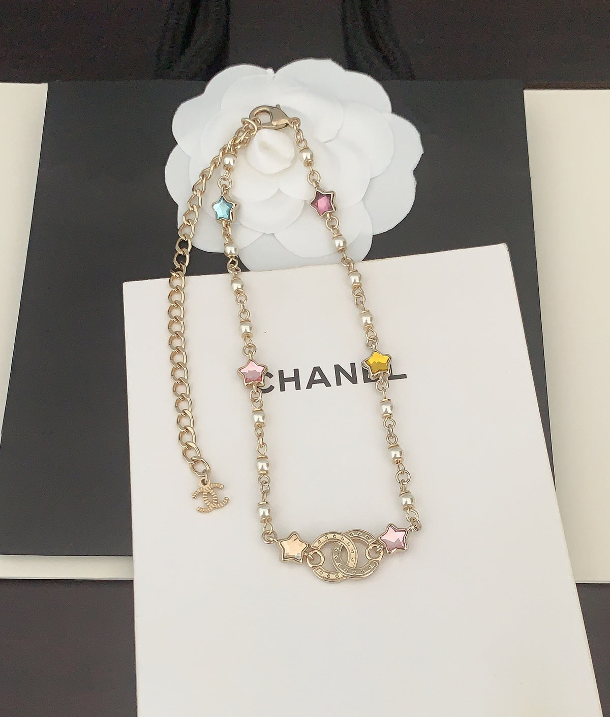Signature Emblem Crystal-Accent Pendant Necklace – Design 017 front product view