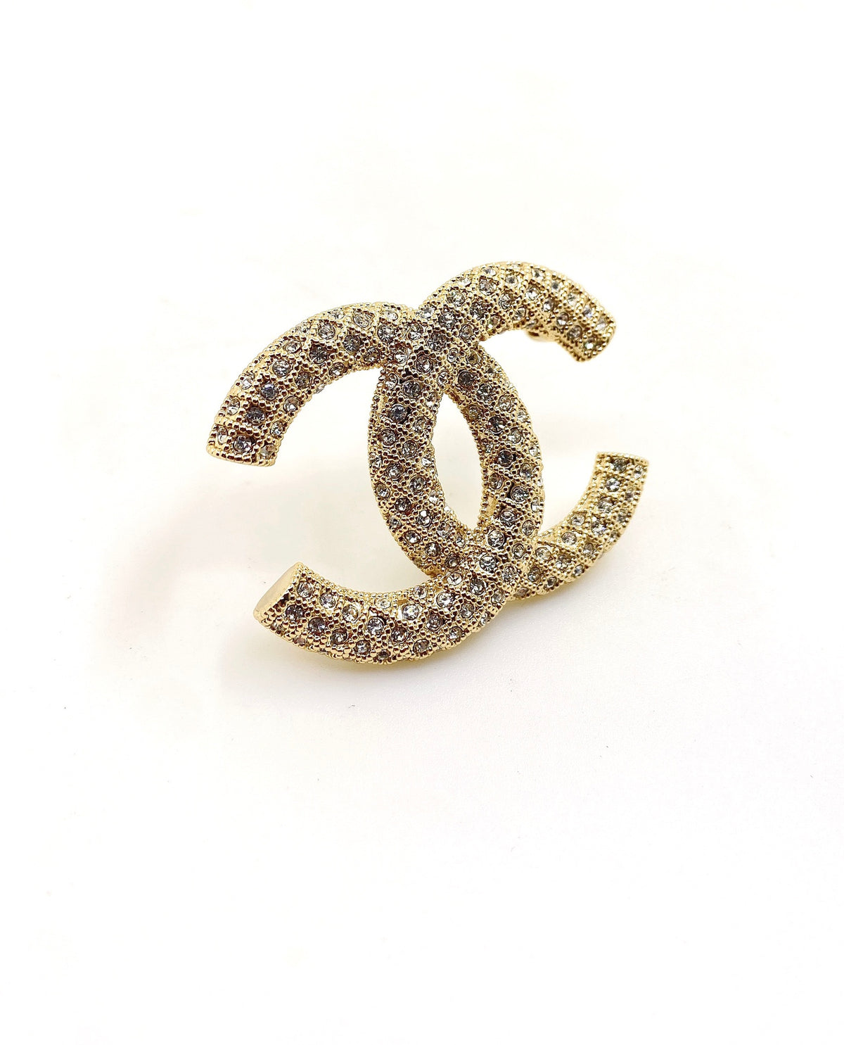 Double-C Emblem Brooch in Gold-Tone – Design 006 main product view