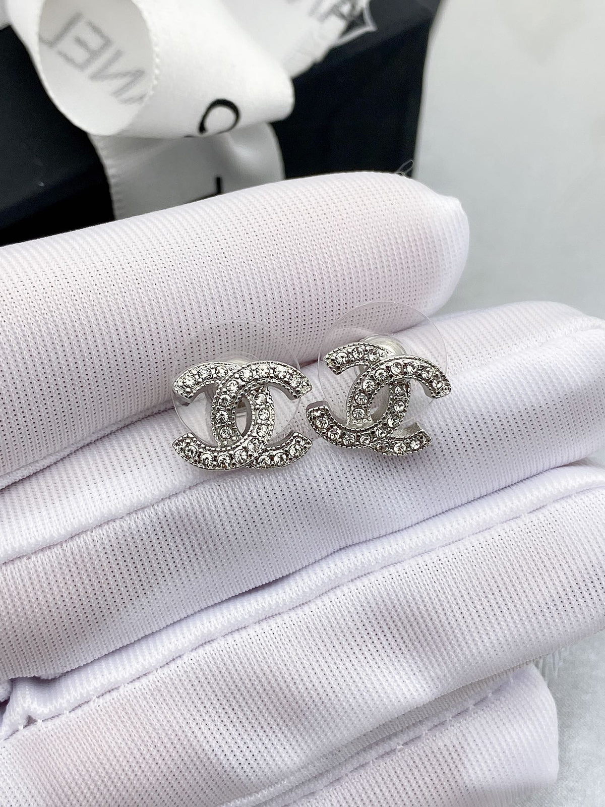 Signature Emblem Stud Earrings in Gold-Tone – Design 029 styled product view