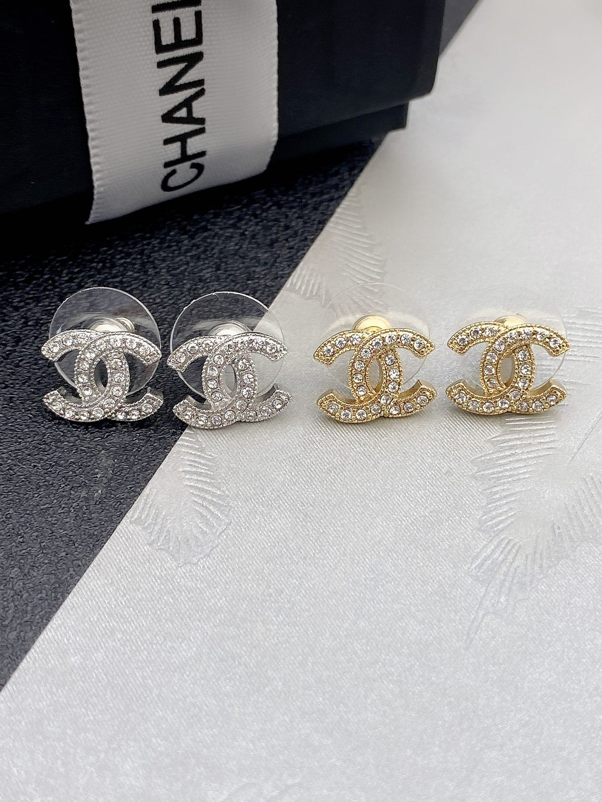 Signature Emblem Stud Earrings in Gold-Tone – Design 021 main product view