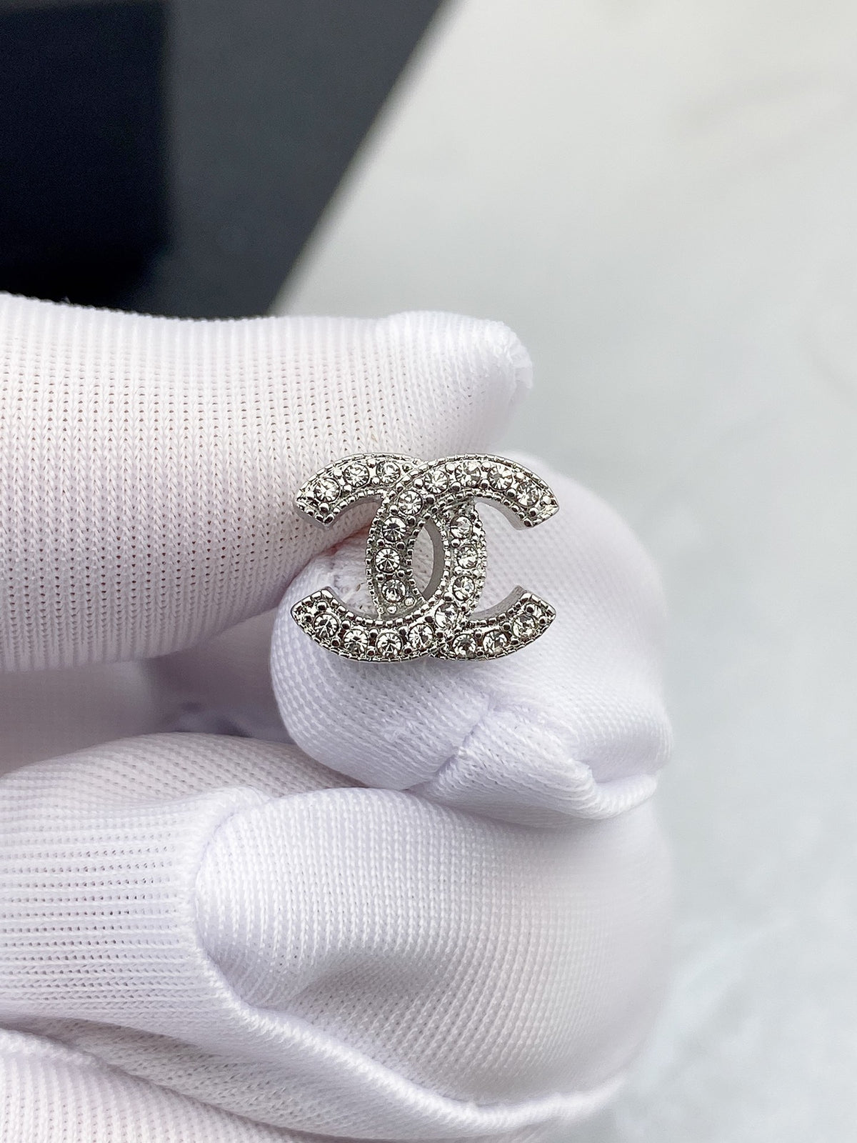 Signature Emblem Stud Earrings in Gold-Tone – Design 021 front product view