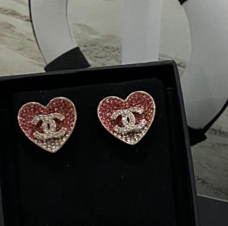 Heart Crystal-Accent Statement Earrings – Heart Detail main product view