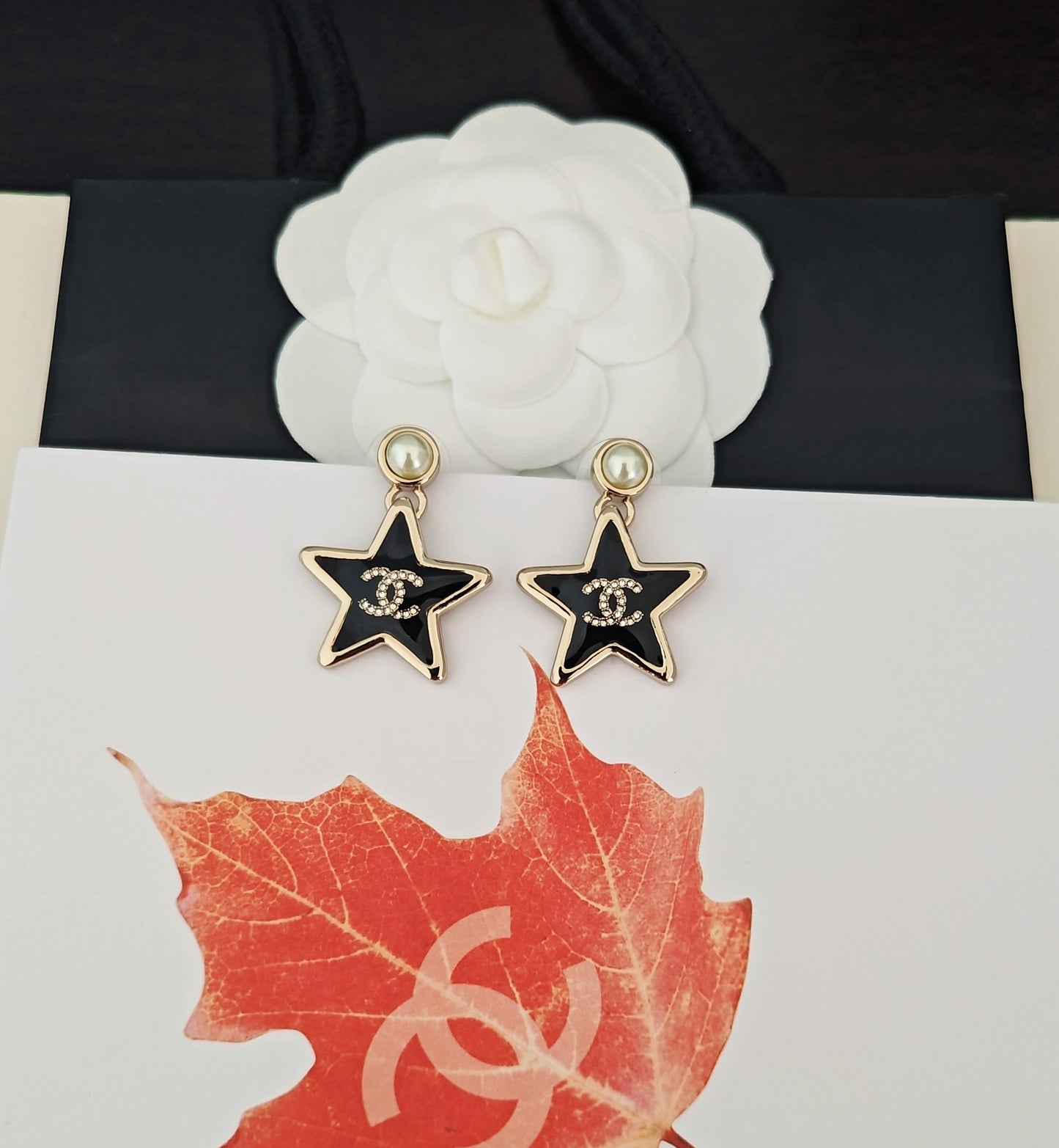 Signature Emblem Statement Earrings in Gold-Tone – Design 011 close-up detail