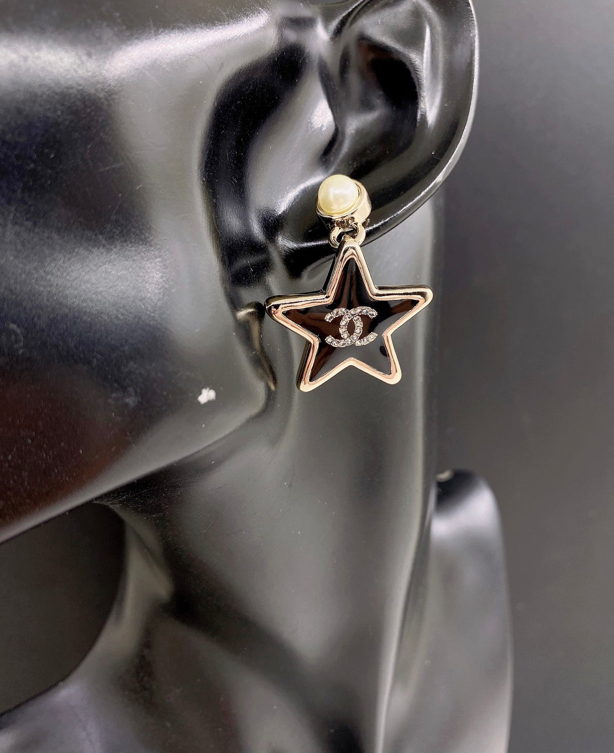 Signature Emblem Statement Earrings in Gold-Tone – Design 011 front product view