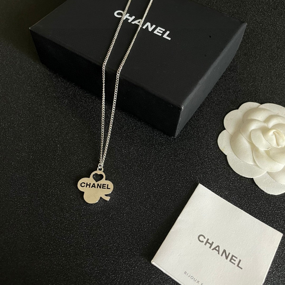 Camellia Pendant Necklace in Polished Metal-Tone – Camellia Detail – Design 024 close-up detail