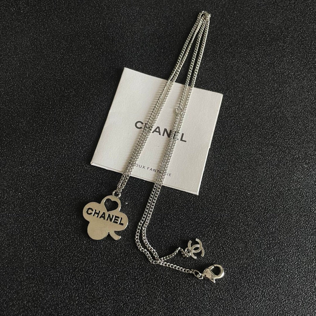 Camellia Pendant Necklace in Polished Metal-Tone – Camellia Detail – Design 024 detail view