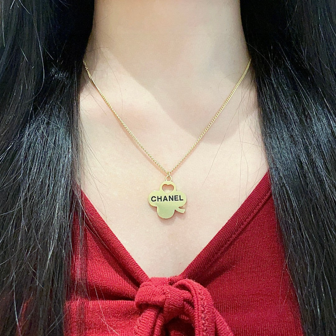 Camellia Pendant Necklace in Polished Metal-Tone – Camellia Detail detail view