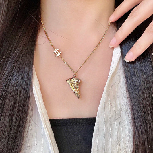 Signature Emblem Pendant Necklace in Polished Metal-Tone – Design 101 main product view