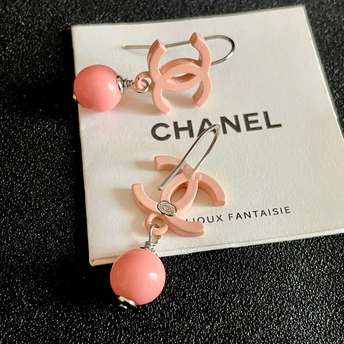 Double-C Emblem Statement Earrings in Polished Metal-Tone – Design 029 main product view