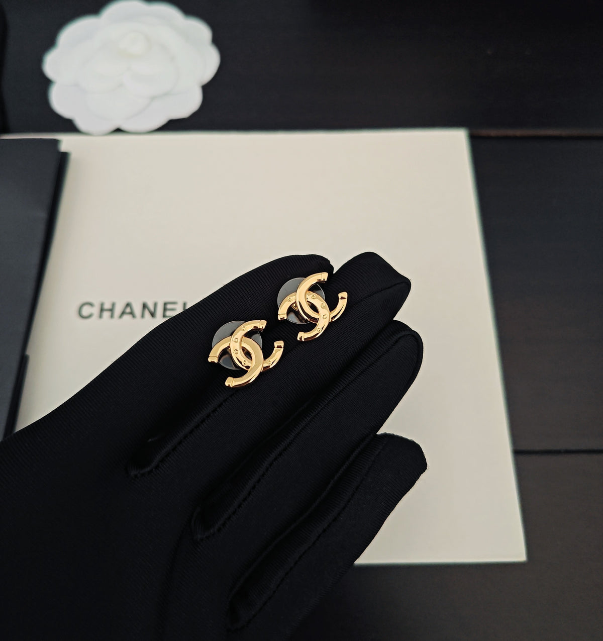 Letter Stud Earrings in Gold-Tone – Design 002 main product view