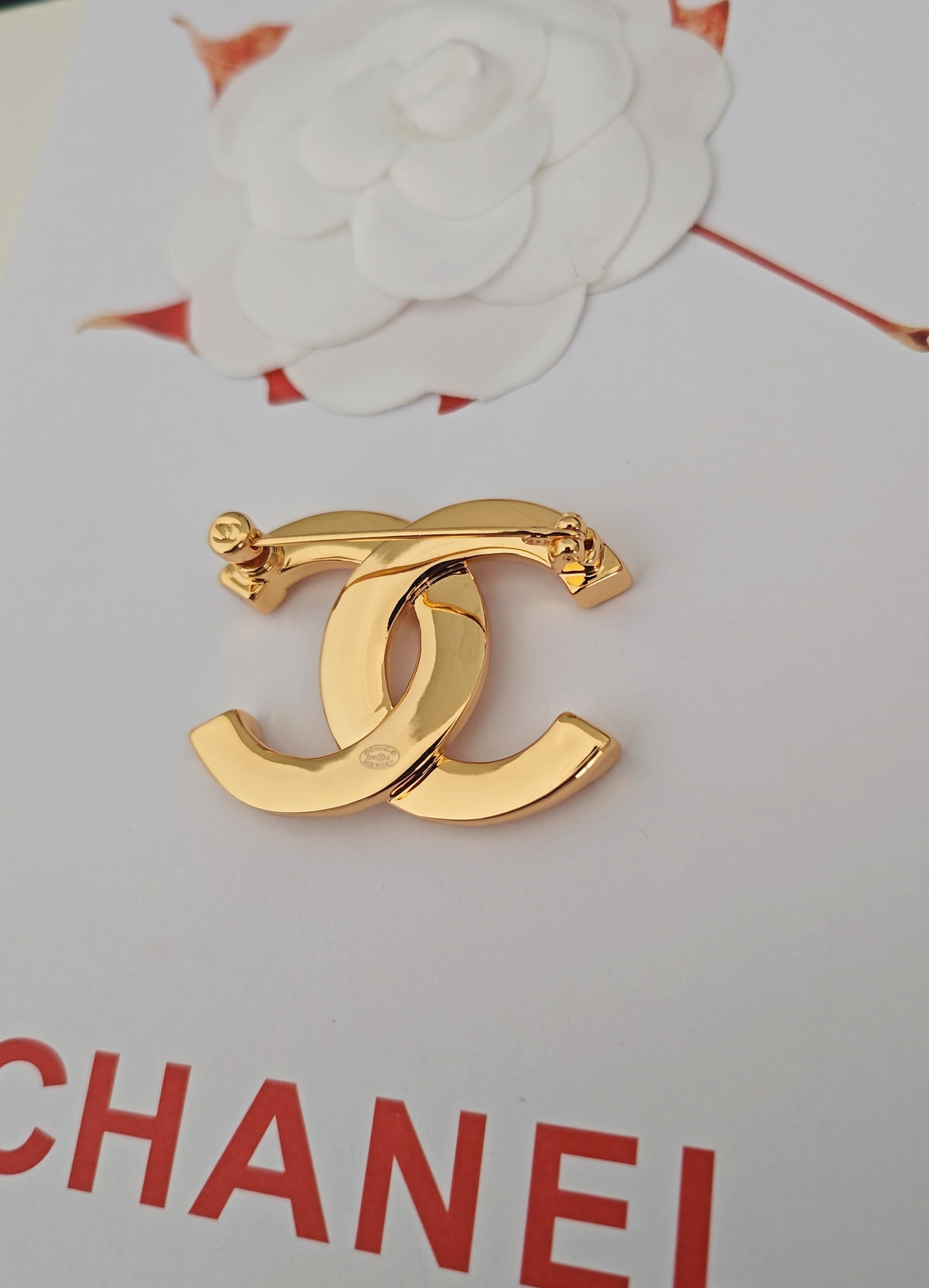 Signature Emblem Brooch in Gold-Tone – Design 003 styled product view