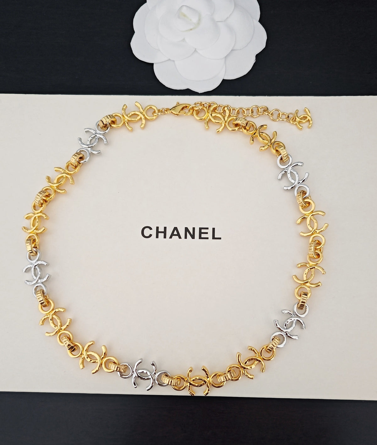 Signature Emblem Pendant Necklace in Gold-Tone – Design 006 side detail