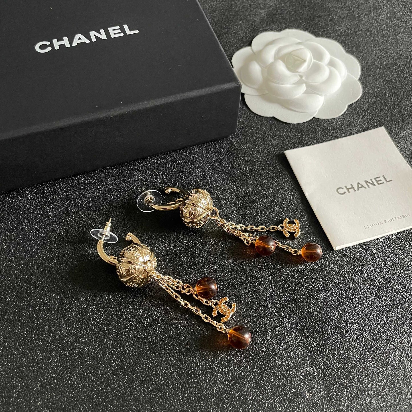 Double-C Emblem Crystal-Accent Statement Earrings – Design 014 styled product view