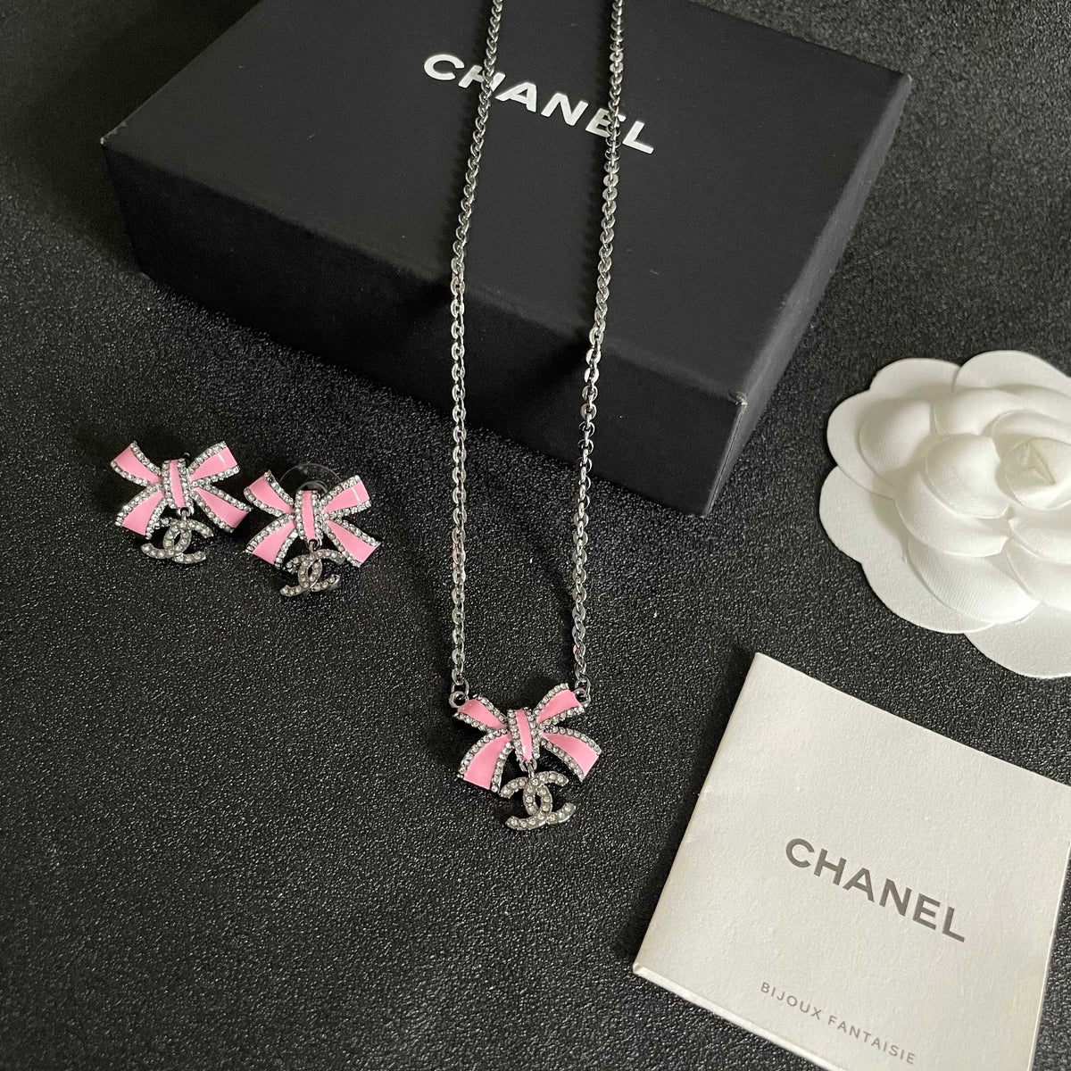 Double-C Emblem Crystal-Accent Statement Earrings – Design 012 side detail