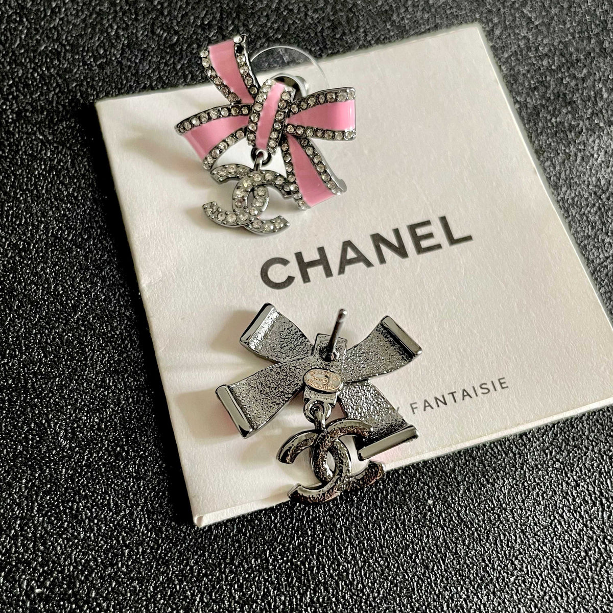 Double-C Emblem Crystal-Accent Statement Earrings – Design 012 main product view