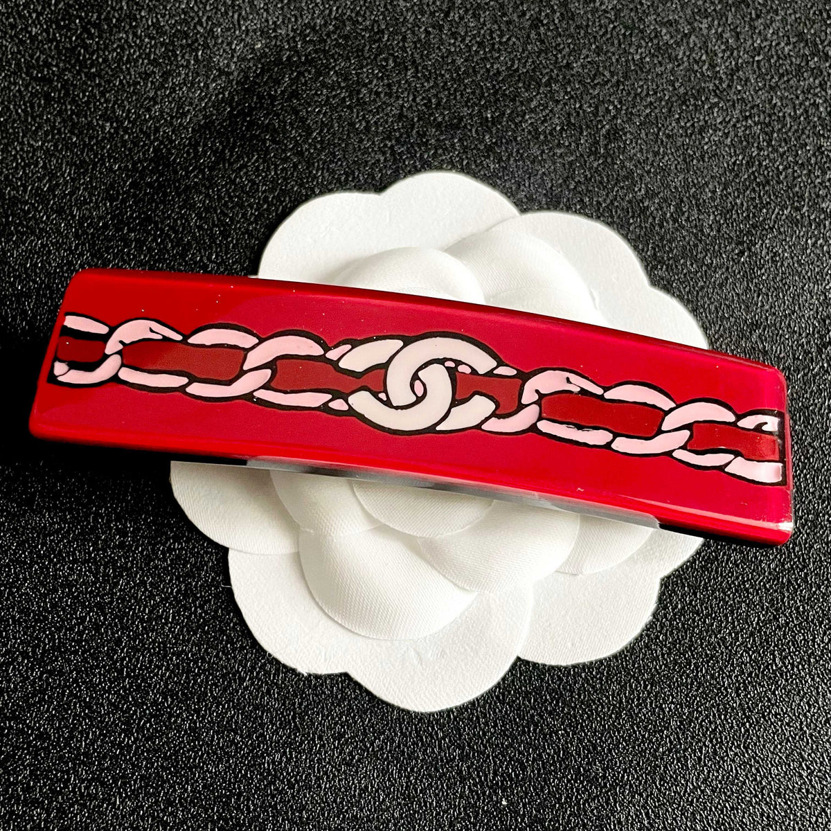 Double-C Emblem Hair Clip – Design 010 front product view