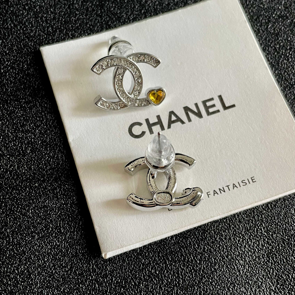 Signature Emblem Stud Earrings in Polished Metal-Tone – Design 053 main product view