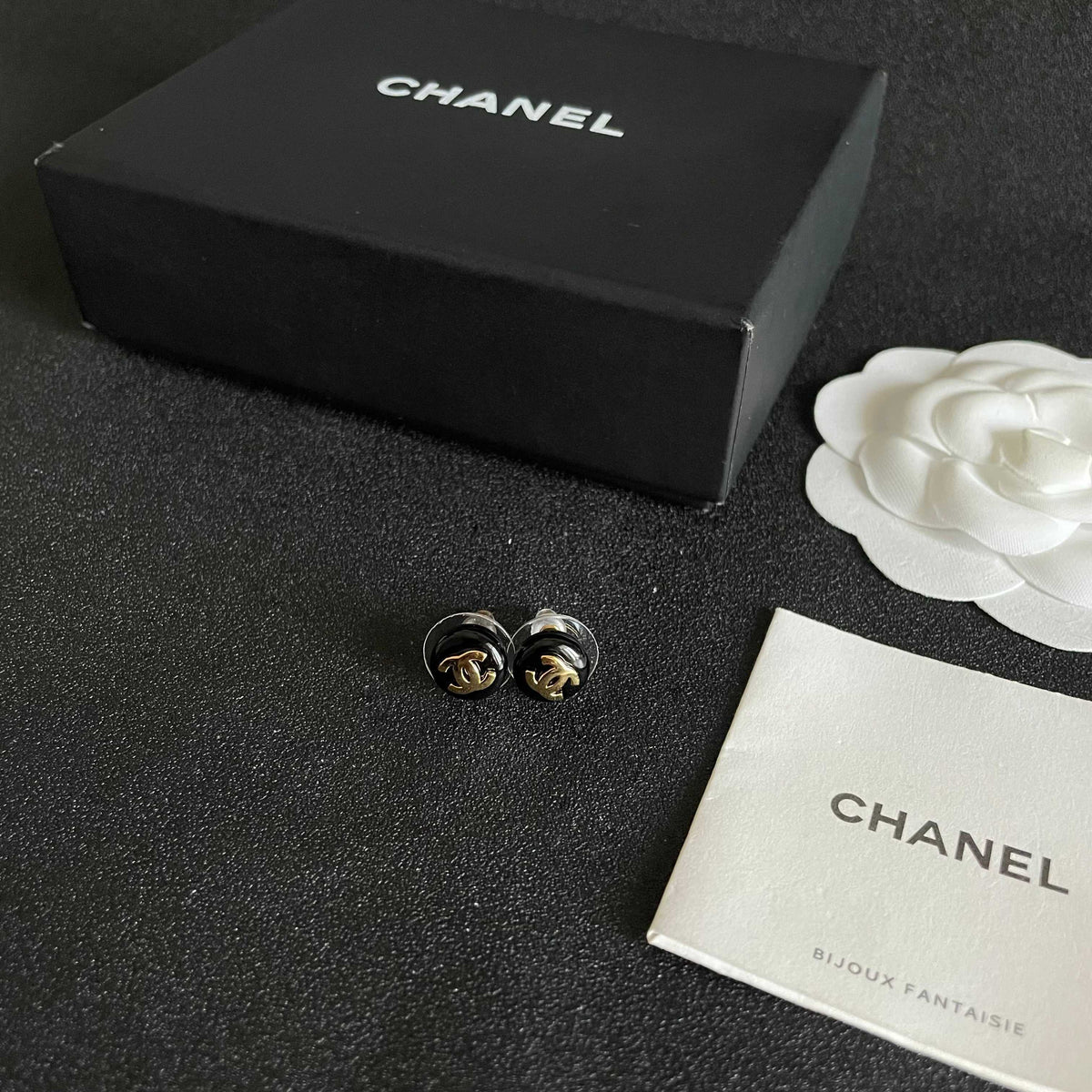 Signature Emblem Stud Earrings in Polished Metal-Tone – Design 050 close-up detail