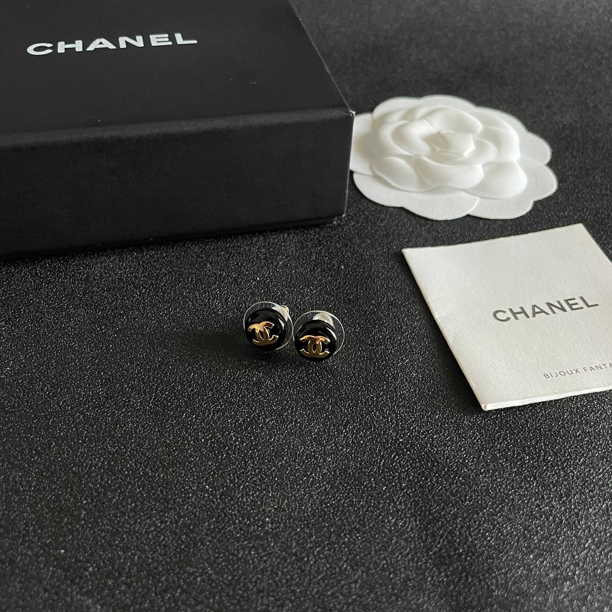 Signature Emblem Stud Earrings in Polished Metal-Tone – Design 050 styled product view