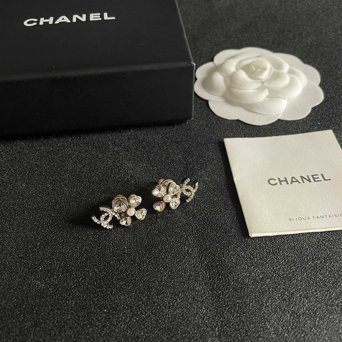 Signature Emblem Stud Earrings in Polished Metal-Tone – Design 044 styled product view