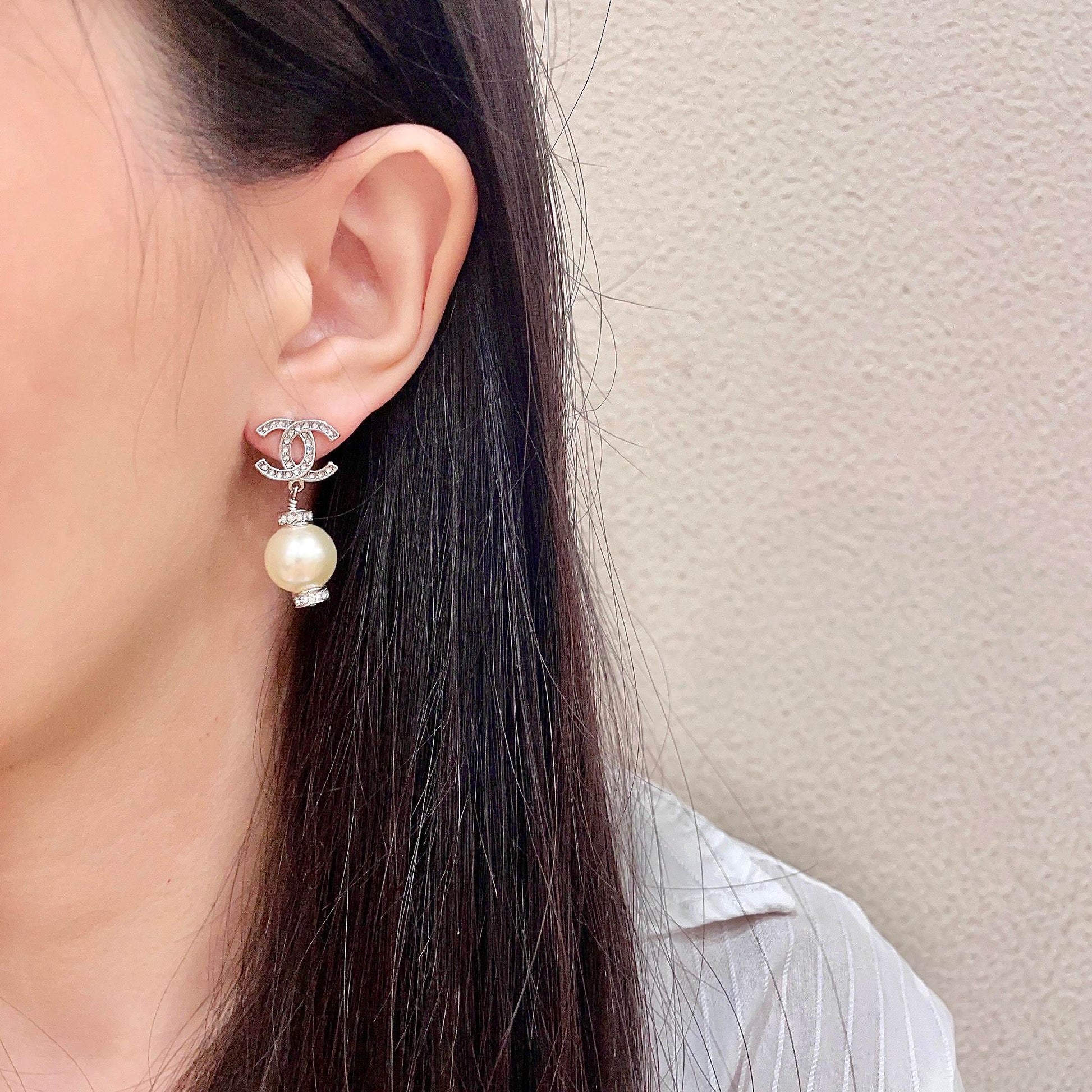 Signature Emblem Stud Earrings in Polished Metal-Tone – Design 039 detail view