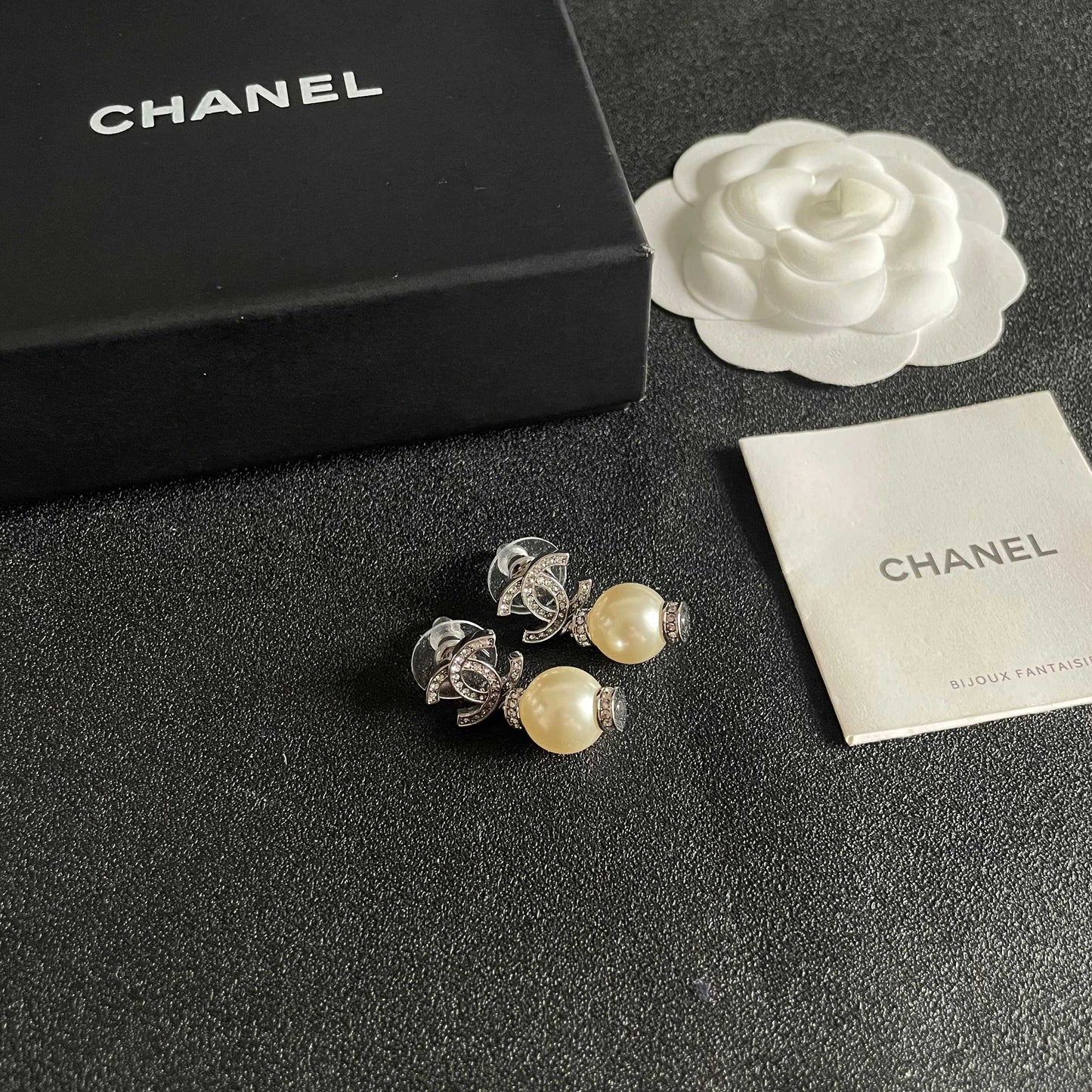 Signature Emblem Stud Earrings in Polished Metal-Tone – Design 039 styled product view