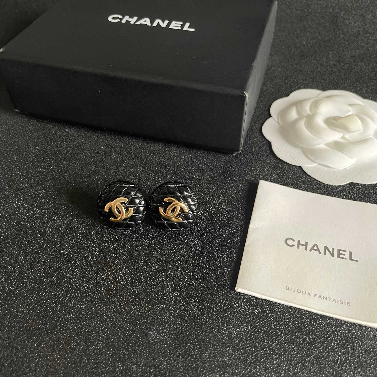 Signature Emblem Stud Earrings in Polished Metal-Tone – Design 037 close-up detail