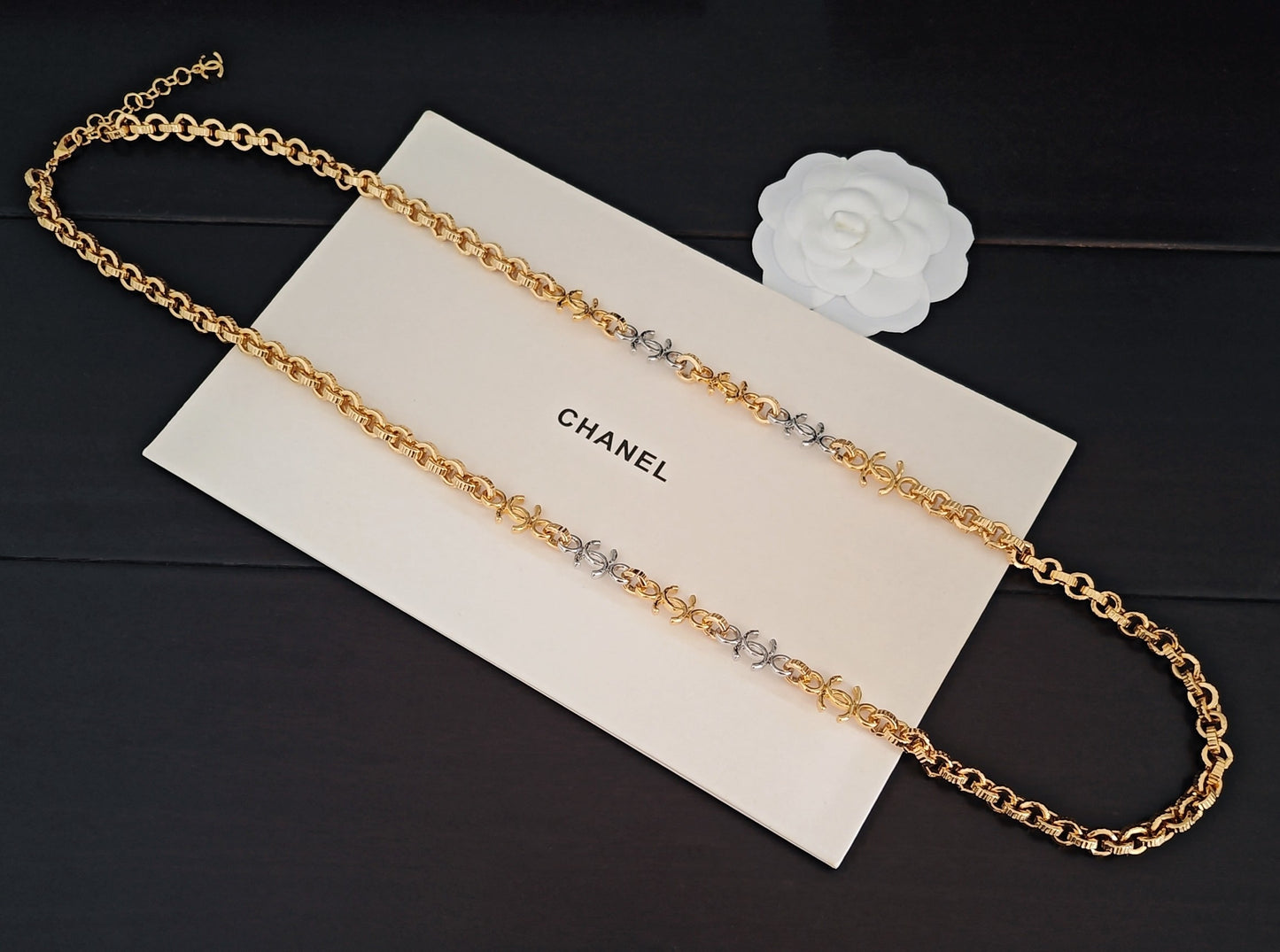 Signature Emblem Pendant Necklace in Gold-Tone – Design 058 detail view