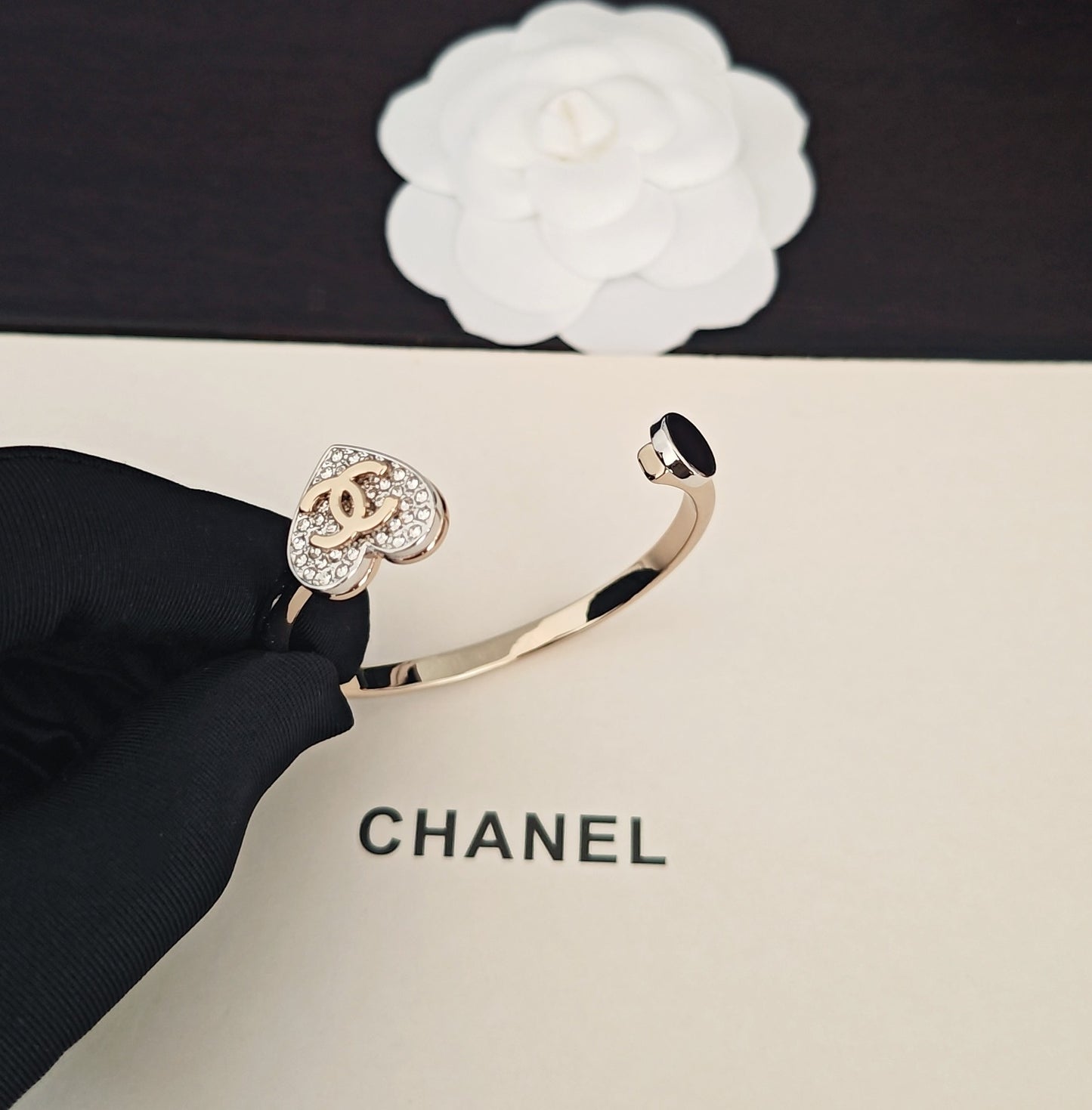 Heart Bangle in Gold-Tone front product view